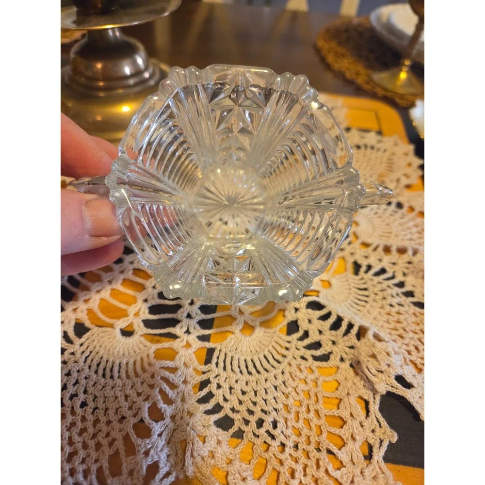 vintage cut glass sugar bowl
